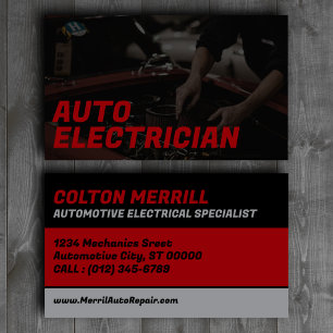 Tarjeta De Visita Especialista eléctrico automotriz personalizado