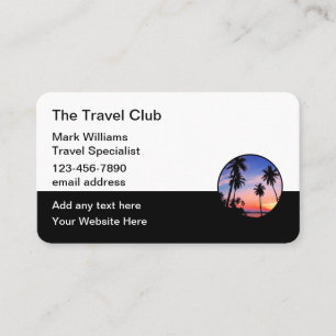 Tarjeta De Visita Especialista en Agente de Viajes Silueta de Palma