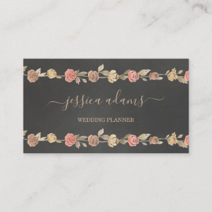 Tarjeta De Visita Especialista en Boda floral de Rosas marrones ruso