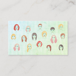 Tarjeta De Visita Especialista en color de cabello verde