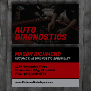 Tarjeta De Visita Especialista en diagnóstico automotriz personaliza