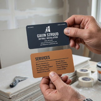Tarjeta De Visita Especialista en Drywall Carbón Moderno y Cobre