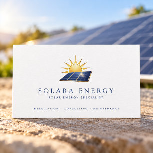 Tarjeta De Visita Especialista en Energía Solar Mínima