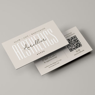 Tarjeta De Visita Especialista en estética Esthetician Glow Sand 