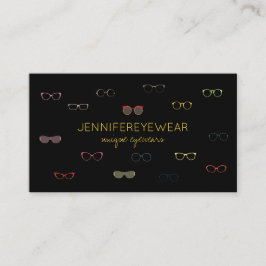 Tarjeta De Visita Especialista en gafas Gafas negro Amarillo Ópticos