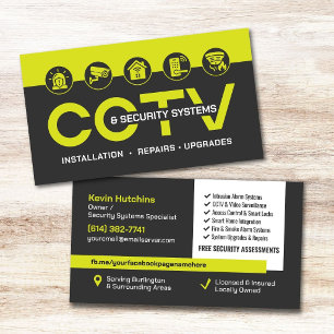 Tarjeta De Visita Especialista en sistemas de CCTV y seguridad moder