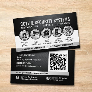 Tarjeta De Visita Especialista en sistemas de CCTV y seguridad moder
