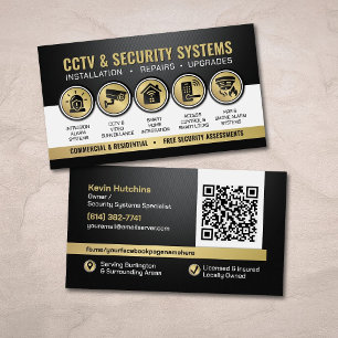 Tarjeta De Visita Especialista en sistemas de CCTV y seguridad moder