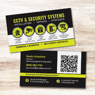 Tarjeta De Visita Especialista en sistemas de seguridad y CCTV moder