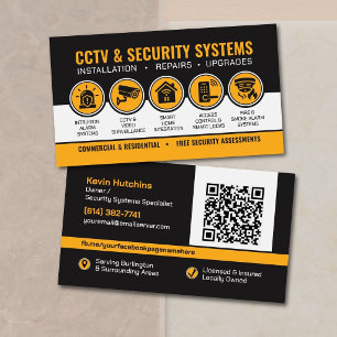 Tarjeta De Visita Especialista en sistemas de seguridad y CCTV moder