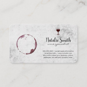 Tarjeta De Visita Especialista en vinos de Stain