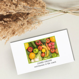 Tarjeta De Visita Especialista limpio elegante de la nutrición de