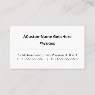 Tarjeta de visita especializada en atención médica