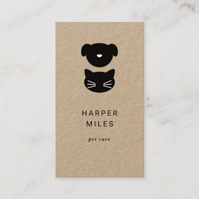 Tarjeta de visita especializada en perros y gatos  (Anverso)