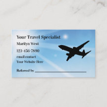 Tarjeta de visita especializada en viajes de vacac