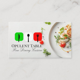 Tarjeta De Visita Especias y Salsa para Comida Presentada   Comedor