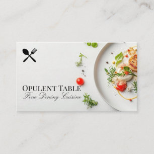 Tarjeta De Visita Especias y Salsa para Comida Presentada   Comedor