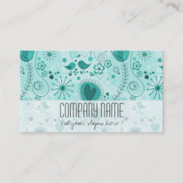 Tarjeta De Visita Espectacular evento elegante con flores turquesa