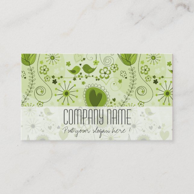 Tarjeta De Visita Espectacular Lime Green Floral Elegante Organizado (Anverso)