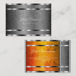 Tarjeta De Visita Espectacular patrón de serpiente plateado y mármol