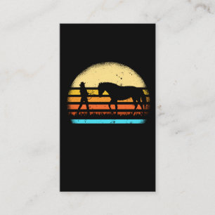 Tarjeta De Visita Espectáculo de caballos retro montando gallina de