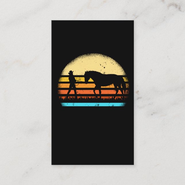 Tarjeta De Visita Espectáculo de caballos retro montando gallina de  (Anverso)