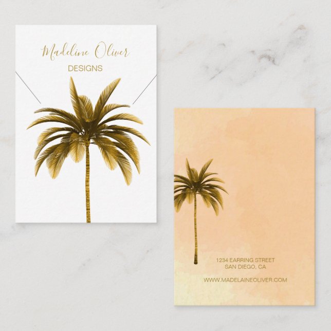 Tarjeta De Visita Espectáculo de collares modernos de Palm Tree Terr (Anverso / Reverso)