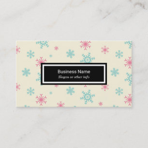 Tarjeta De Visita Espectáculo De Copos De Nieve Rosa Y Azul