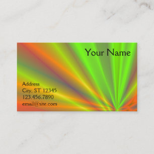 Tarjeta De Visita Espectáculo de luces naranja y verde Arte fractal