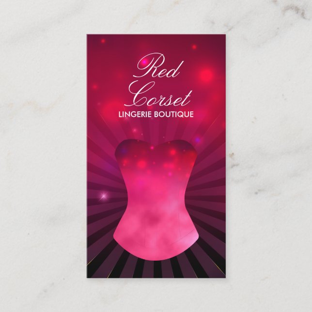 Tarjeta De Visita Espectáculo nocturno de lujo Corset Lingerie (Anverso)