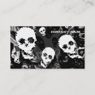 Tarjeta De Visita Espectro de cráneo B y W blanco horizontal