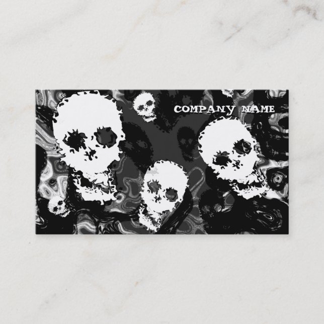 Tarjeta De Visita Espectro de cráneo B y W blanco horizontal (Anverso)