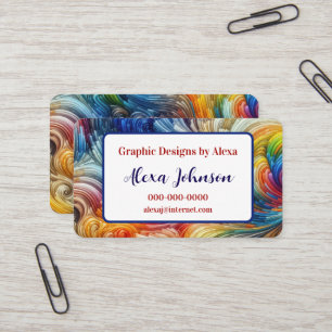 Tarjeta De Visita Espectro de remolino abstracto contemporáneo