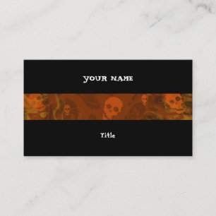 Tarjeta De Visita Espectros de calavera raya Naranja espalda negra h