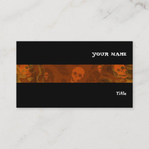 Tarjeta De Visita Espectros de calavera raya Naranja negro horizonta