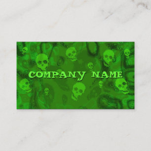 Tarjeta De Visita Espectros de calavera verde horizontal pequeño