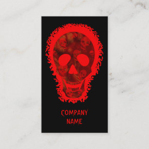 Tarjeta De Visita Espectros de cráneo Gran Skull Rojo vertical rojo