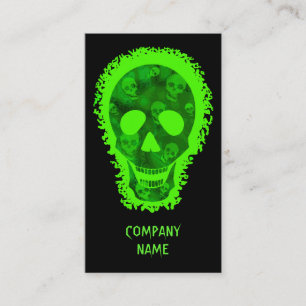 Tarjeta De Visita Espectros de cráneo Gran Skull verde vertical