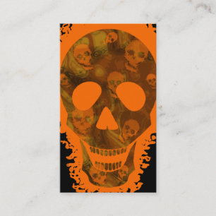 Tarjeta De Visita Espectros de cráneo naranja vertical Naranja de c