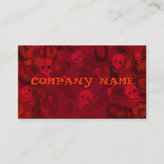 Tarjeta De Visita Espectros de cráneo Rojo pequeño rojo horizontal (Anverso)