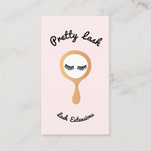 Tarjeta De Visita Espejo de oro de extensión de latigazo rosado