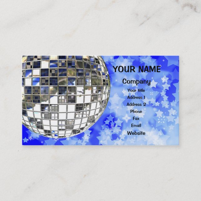 Tarjeta De Visita Espejo, espejos, cristal, cristales, bola de disco (Anverso)