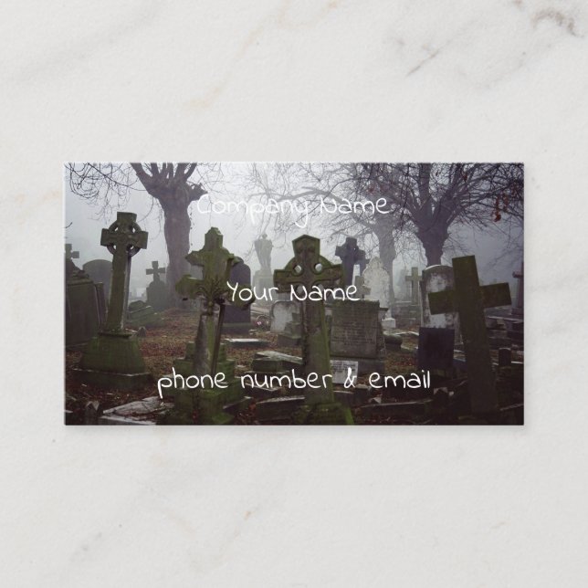 Tarjeta De Visita espeluznante cementerio (Anverso)