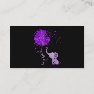 Tarjeta De Visita Esperanza contra la cinta morada del elefante Alzh