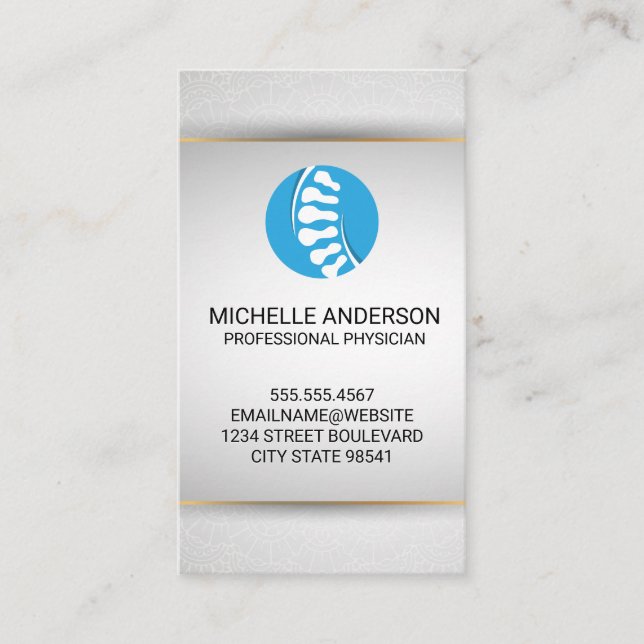 Tarjeta De Visita Espina dorsal | Salud y bienestar (Anverso)