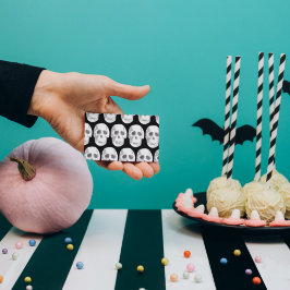 Tarjeta De Visita Espinoso patrón blanco y negro|Feliz Halloween