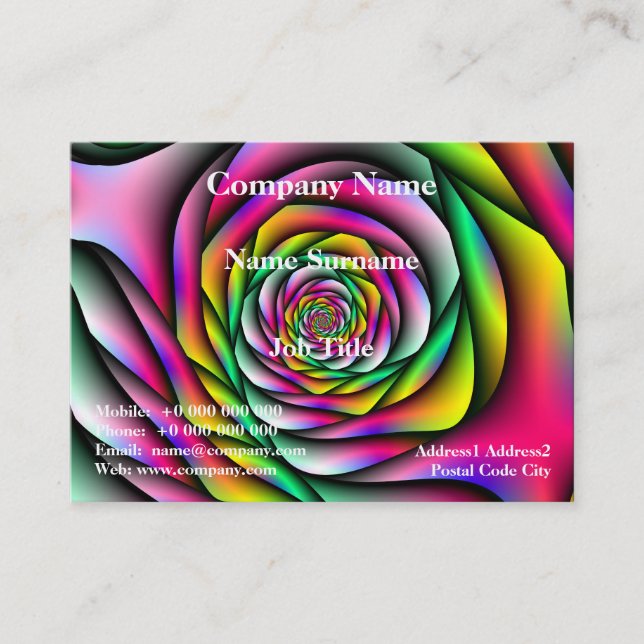 Tarjeta De Visita Espiral arcoiris (Anverso)
