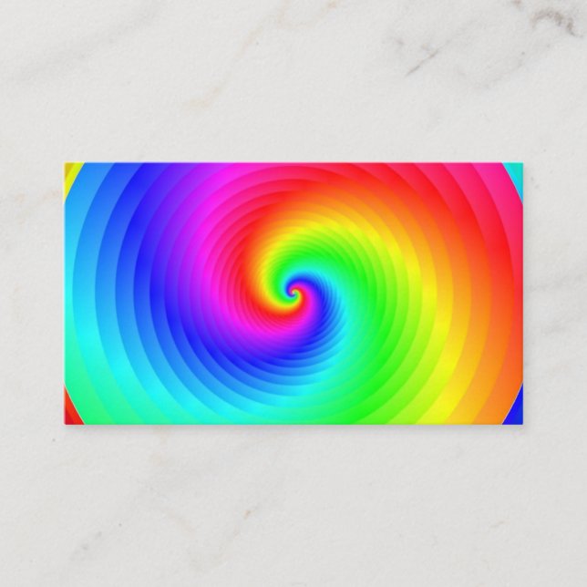 Tarjeta De Visita Espiral arcoiris clásica  (Anverso)