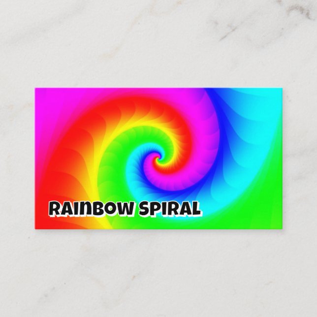Tarjeta De Visita Espiral arcoiris (puedes cambiar las palabras) (Anverso)