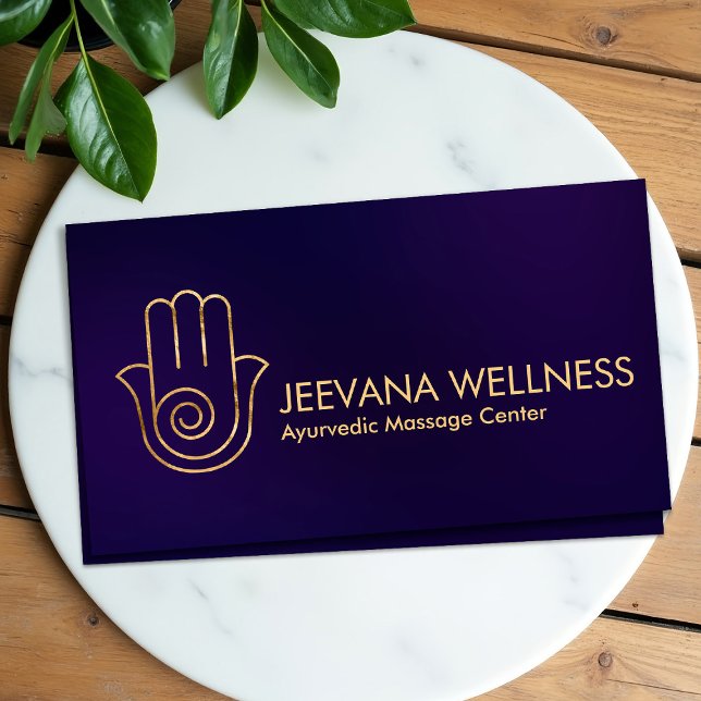 Tarjeta De Visita Espiral de energía de mano elegante de Hamsa (Subido por el creador)